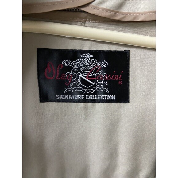 Oleg Cassini Men Size 40 Long Tan All Weather Trench Coat Zip Out Lining EUC - Picture 5 of 7